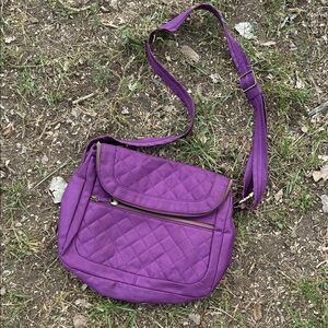 TRavelon Purple Quilted Crossbody Bag